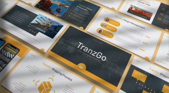 قالب پاورپوینت لجستیک ترانزگو با سه رنگ مختلف