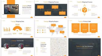قالب پاورپوینت لجستیک ترانزگو با سه رنگ مختلف