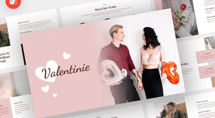 قالب پاورپوینت عشق ولنتاین صورتی