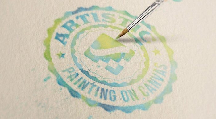 موکاپ لوگو آبرنگ