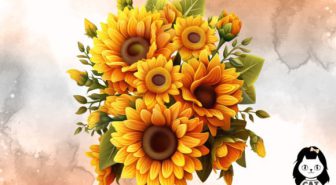 عکس های دوربری شده گل های آفتابگردان سه بعدی