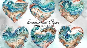 عکس های دوربری شده قلب ساحلی آبرنگی