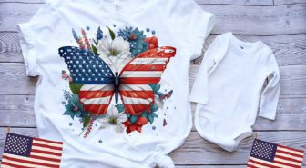عکس های دوربری شده پروانه و گل با پرچ آمریکا