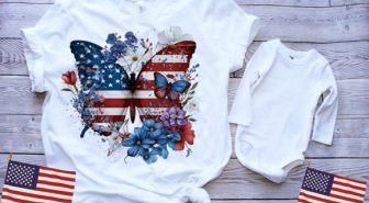 عکس های دوربری شده پروانه و گل با پرچ آمریکا