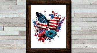 عکس های دوربری شده پروانه و گل با پرچ آمریکا