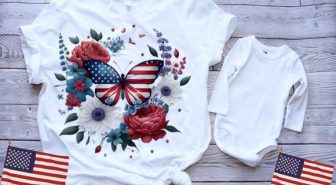 عکس های دوربری شده پروانه و گل با پرچ آمریکا