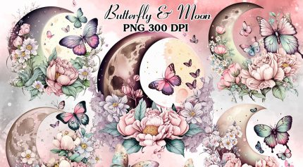 عکس های دوربری شده ماه پروانه و گل فانتزی