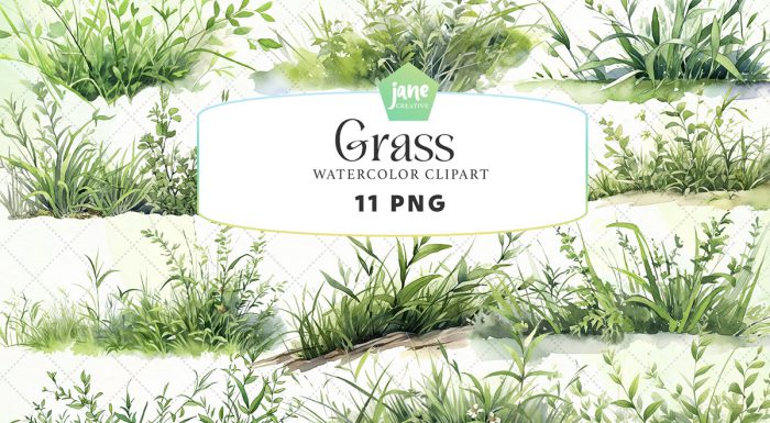 عکس های دوربری شده چمن سبز آبرنگی