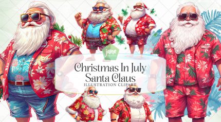 عکس های دوربری شده بابانوئل با لباس تابستونی قرمز