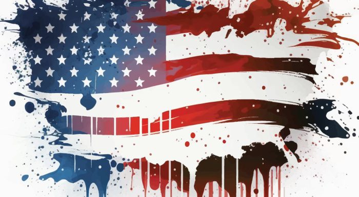 وکتور پرچم آمریکا آبرنگی فانتزی