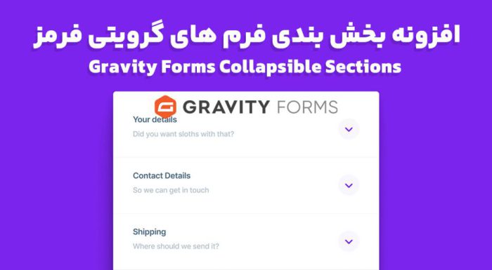 افزونه Gravity Forms Collapsible Sections بخش بندی فرم های گرویتی فرمز
