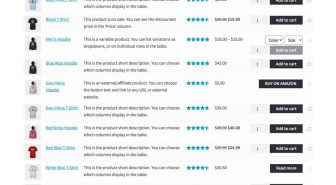 افزونه WooCommerce Product Table جدول پیشرفته محصولات ووکامرس