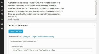 افزونه Wordpress Auto Spinner بازنویسی خودکار محتوا اتو اسپینر وردپرس