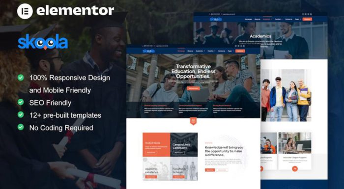 تمپلیت کیت Skoola دانشگاه و مدرسه اسکولا المنتور