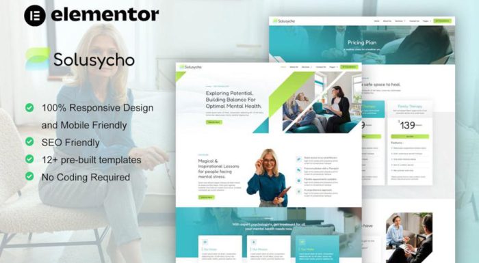تمپلیت کیت Solusycho روانشناسی و سلامت روان سولوسیکو المنتور