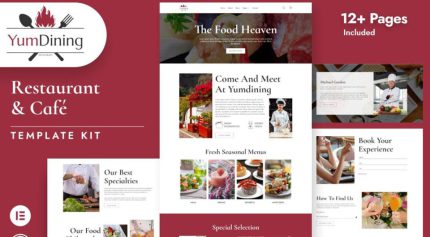 تمپلیت کیت Yumdining برای المنتور