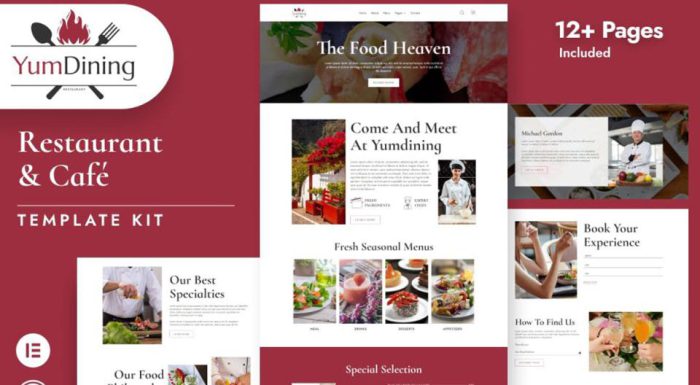 تمپلیت کیت Yumdining برای المنتور