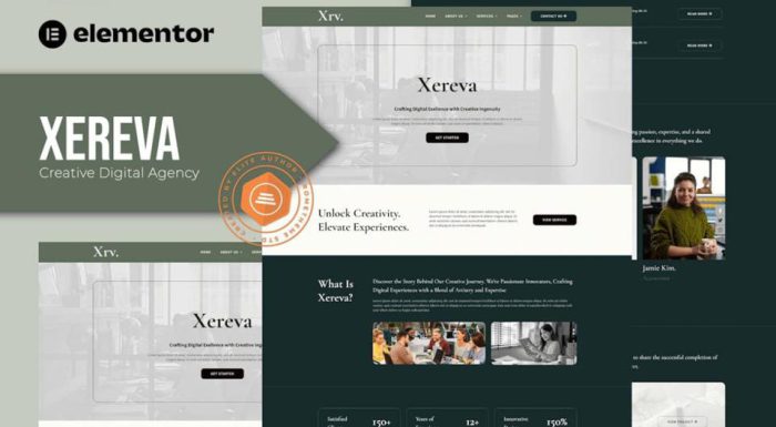 تمپلیت کیت Xereva آژانس دیجیتال خلاقانه زیریوا المنتور