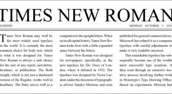 font times new roman