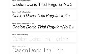 وزن های مختلف فونت CaslonDoricWide Semibold Trial