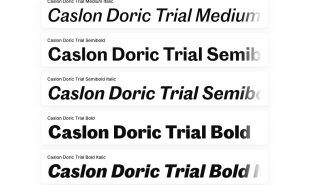 وزن های مختلف فونت CaslonDoricWide Semibold Trial