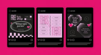 کیت آماده اینستاگرام صورتی قلبی