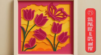 دانلود 4 طرح کاردستی کاغذی جعبه گلدار 3 بعدی