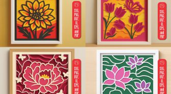 دانلود 4 طرح کاردستی کاغذی جعبه گلدار 3 بعدی