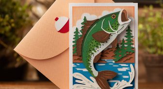 دانلود طرح کاردستی کارت هدیه ماهی پریده از آب 3 بعدی