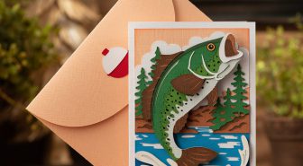 دانلود طرح کاردستی کارت هدیه ماهی پریده از آب 3 بعدی