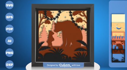 دانلود طرح کاردستی کاغذی مامان خرسه 3 بعدی