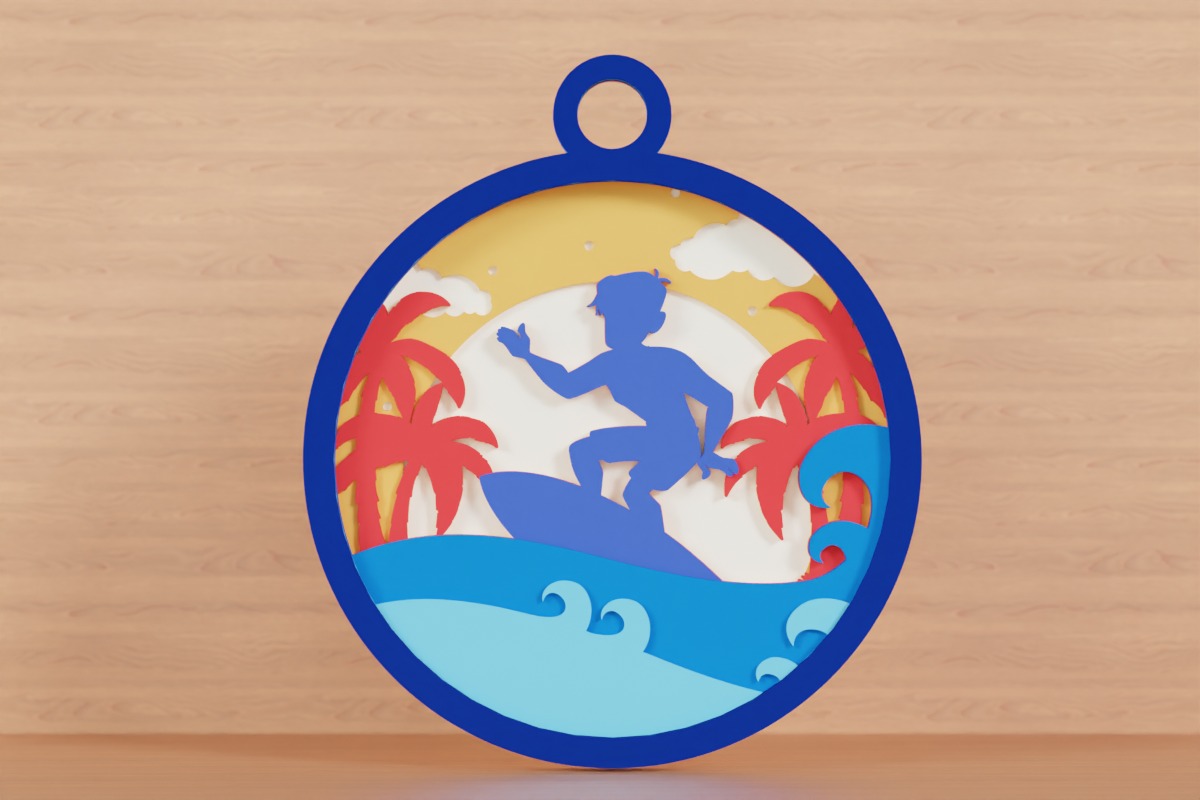 دانلود طرح کاردستی کاغذی تابستانه دایره ای 3 بعدی