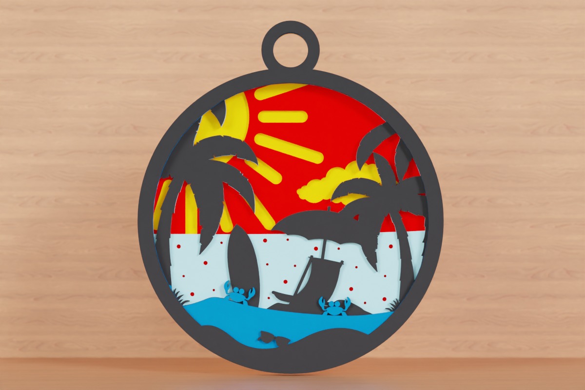 دانلود طرح کاردستی کاغذی تابستانه دایره ای 3 بعدی