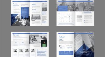 دانلود بروشور لایه باز شرکتی آبی Company Profile