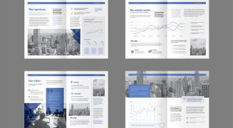 دانلود بروشور لایه باز شرکتی آبی Company Profile