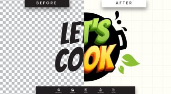 دانلود افکت متن سه بعدی آشپزی سبز و نارنجی