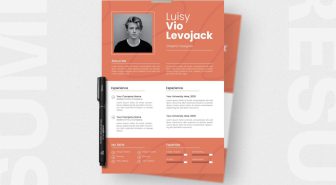 دانلود رزومه لایه باز صورتی سفید Pink White