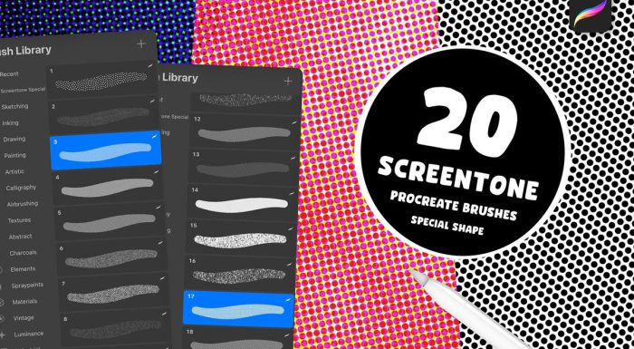 دانلود 20 براش اسکرین تون اشکال خاص پروکریت (رایگان)