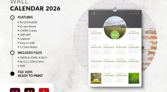 دانلود تقویم لایه باز دیواری میلادی 2026 Wall Calendar