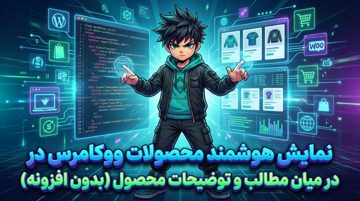 نمایش هوشمند محصولات ووکامرس در میان مطالب و توضیحات محصول (بدون افزونه)